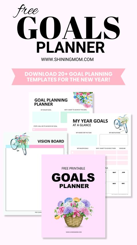 goal planning planner January Planning, Yearly Goal Planner, Goal Planner Free, Girls Lounge, 2025 Planner, Colorful Planner, Unique Planner, Bullet Journal Ideas Templates, Mom Printable