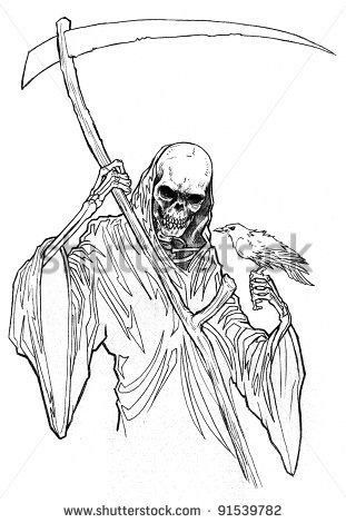 Gream Reaper Tattoo, Grim Reaper Drawings, Reaper Stencil, Gream Reaper, Grim Reaper Drawing, Reaper Drawing, Grim Reaper Tattoo, Skull Stencil, Reaper Tattoo