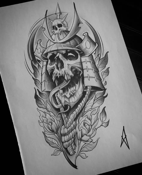 Samurai Mask Tattoo, Samurai Tattoo Sleeve, Samurai Warrior Tattoo, Art Vampire, Samurai Tattoo Design, Dengeki Daisy, Japan Tattoo Design, Forearm Tattoo Design, Warrior Tattoos