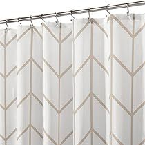 Herringbone Shower, Rich Bathroom, Chevron Shower Curtain, Geometric Shower Curtain, Modern Shower Curtains, Fabric Shower Curtain, Modern Shower, Fabric Bins, Shower Stall