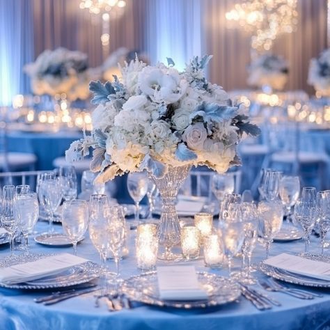 Icy Blue and Silver Winter Wedding Colors: Elegant Tips to Shine - Yeah Weddings Wedding Colors Elegant, Elegant Tips, Ice Blue Weddings, Silver Winter Wedding, Silver Wedding Theme, Blue Wedding Theme, Blue Winter Wedding, Winter Wedding Ideas, Winter Wedding Colors