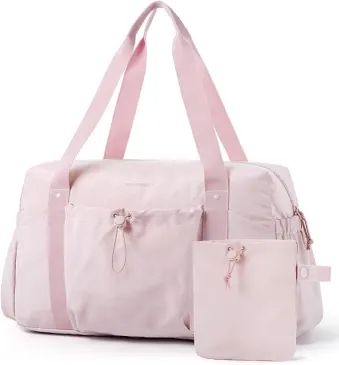 BAGSMART Foldable Travel Duffle Bag Review: I Tried It | Apartment Therapy Pink Duffel Bag, Gym Tote Bag, Small Gym Bag, Duffle Bag Sports, Sport Tote Bag, Pink Duffle Bag, Business Laptop Bag, Gym Tote, Travel Duffle Bag