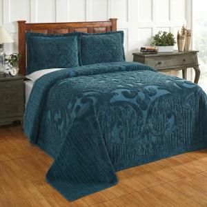 Better Trends Trevor Collection in Geometric Design Sage Full/Double 100% Cotton Tufted Chenille Bedspread Set-SS-BSTRDOSA - The Home Depot Teal Bedspread, Teal Bedroom, Twin Bedspreads, Queen Bedspread, Chenille Bedspread, Cotton Bedspread, Linen Bedroom, Bedspread Set, Coverlet Set