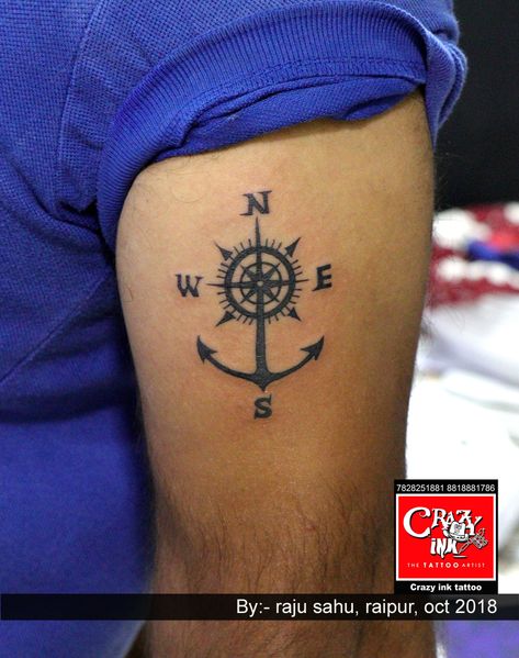 Awesome black and grey realistic tattoo style of Anchor and Compass motive done by tattoo artist Raju sahu from India, Raipur.. #anchor #compass #anchortattoo #compasstattoo #mentattoo #womentattoo #blackgreytattoo #india #raipurartist #tattooart #tattoo #creativity #tattooidea Native American Tattoo Drawings, Geometric Compass Tattoo, Geometric Compass, Travel Tattoo Ideas, Designer Tattoo, Around Arm Tattoo, Travel Tattoos, Compass Tattoo Design, Feather Tattoo Design