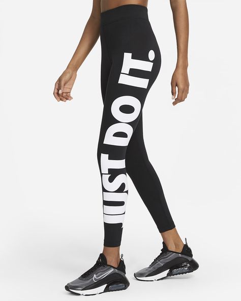 Just Do It Leggings, Nike Tights, Nike Pro Leggings, Nike Sweats, Sportswear Leggings, Graphic Leggings, Leggings Nike, Nike Workout, Nike Leggings