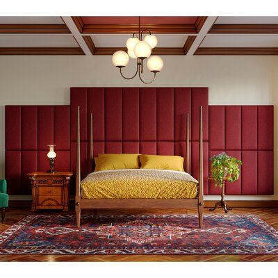 Red Headboard, Custom Headboard, Unique Interior Design, Custom Interior, Padded Headboard, Grey Panels, Beds And Headboards, Creative Freedom, Primary Bedroom