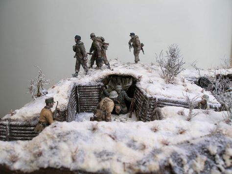 Dioramas and Vignettes: Winter episode of WWII, photo #6 Rare Historical Photos, Military Action Figures, Landscape Model, Model Maker, Model Tanks, Military Figures, Wargaming Terrain, Military Modelling, Model Hobbies