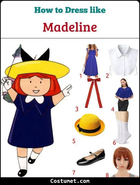 Madeleine Halloween Costume, Diy Madeline Costume, Madeleine Costume, Madeline Costume, Blue School Uniform, Book Characters Dress Up, Madeline Book, Girls Boarding Schools, Character Dress Up