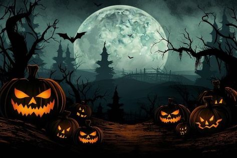 Cute Halloween Landscape, Ipad Halloween Wallpaper Landscape, Halloween Landscape Wallpaper, Pc Halloween Wallpaper, Halloween Backgrounds Ipad, Halloween Wallpaper Landscape, Halloween Backgrounds Laptop, Collage Pinterest, Halloween Cover Photos