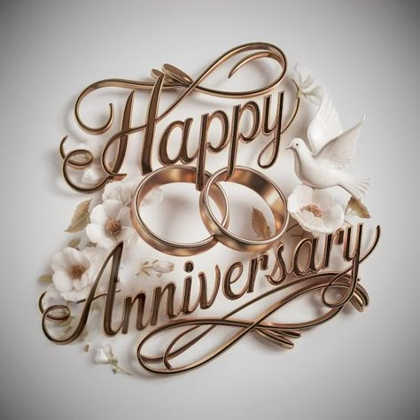 Premium Photo | A gold and elegant anniversary card with a floral and dove design Happy Anniversary Pictures, Happy 19th Anniversary, Wedding Anniversary Images, Wedding Anniversary Design, Happy Anniversary Images, Best Anniversary Wishes, Happy Wedding Anniversary Quotes, Anniversary Wish, Anniversary Quotes For Couple