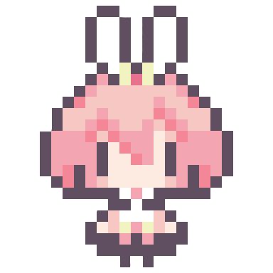 Kawaii cute chibi pink hair crown tiny short digital pixel art bunny ears candy sweets school uniform simple no background Kawaii Pixel Art Easy, Pixel Chibi Base, Pixel Art Simple Cute Small, Pixel Art Hair, Chibi Pixel Art, Bunny Pixel Art, Pixel Bunny, Grille Pixel Art, Kawaii Pixel Art