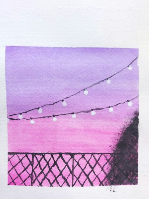 Aesthetic Soft Pastel Drawing, Ombre Painting Ideas, Pink Background Painting, Simple Scenery Painting, Freehand Painting, Embroidered Canvas Art, Oil Pastel Drawings Easy, Disney Canvas Art, Purple Painting