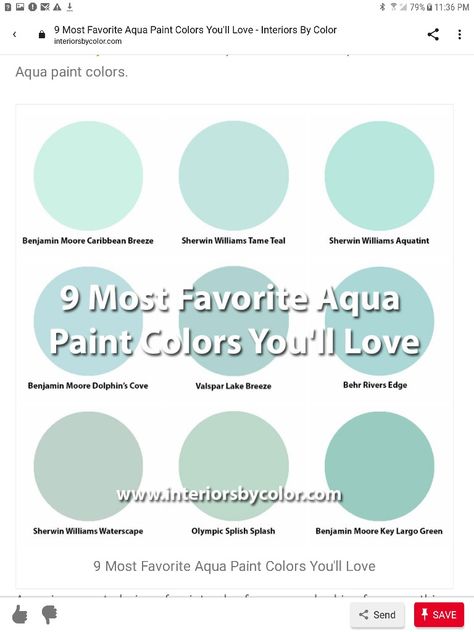 Mint Paint Colors, Aqua Paint Colors, Mint Paint, Aqua Paint, River Edge, Splish Splash, Most Favorite, House Colors, Paint Colors