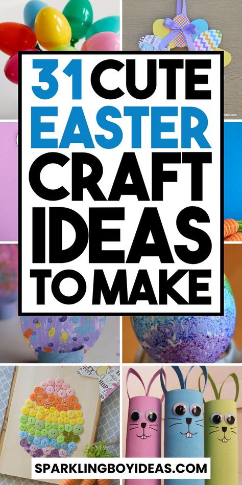 Jump into spring with these easy DIY Easter crafts for kids and adults! From adorable Easter bunny crafts to beautiful DIY Easter decorations, we have easter craft ideas perfect for every age. Discover easy Easter craft projects, including egg decorating ideas and easter printable crafts that will keep the kids entertained. From chick crafts, DIY easter wreaths like bunny wreaths, and Easter egg wreaths to other spring crafts. You'll also find homemade Easter gifts and easter gift baskets. Diy Easter Activities For Kids, Easter Craft Projects For Kids, Easter Crafts For Boys 8-10, Easter Projects For Kids, Cheap Easter Crafts, Easy Diy Easter Crafts, Diy Easter Crafts For Kids, Easter Craft Ideas For Kids, Easy Easter Crafts For Kids