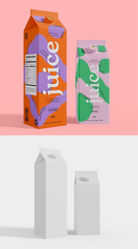 Juice Boxes Mockup Juice Carton Packaging, Juice Box Packaging Design, Juice Carton Design, Juice Product Design, Fruit Drink Packaging Design, Juice Packaging Design Carton, Juice Can Design, Kids Juice Packaging, Juice Box Template