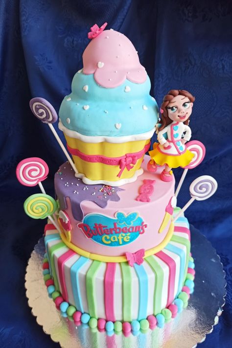 Butterbean Birthday Party, Butterbeans Cafe Party Ideas, Butterbean Cafe Birthday Cake, Butterbeans Cafe, Butterbean's Cafe, Baking Birthday Parties, Cafe Cake, Toy Story Party Decorations