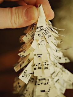 How to Make Sheet Music Christmas Trees : Page 02 : Decorating : Home & Garden Television Sheet Music Christmas, Sheet Music Crafts, Music Christmas, Diy Music, Music Ornaments, Christmas Sheet Music, Music Crafts, Paper Sheet, Music Decor