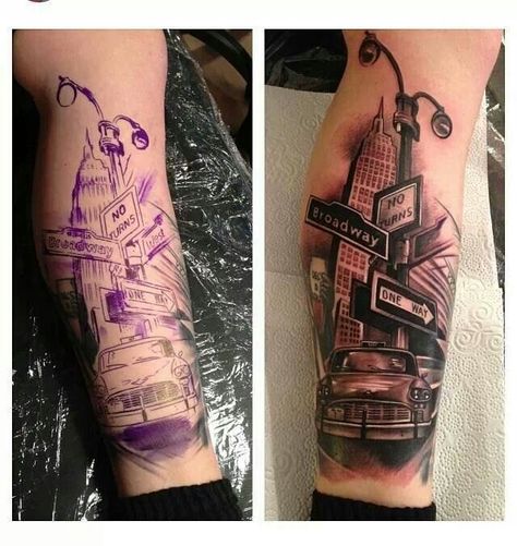 New York, New York Nyc Tattoo Ideas New York City, New York Tattoo Sleeve, New York Tattoo Ideas For Men, Ny Tattoo Ideas New York, La Tattoos Ideas, New York Tattoo Ideas, Nyc Tattoo Ideas, New York City Tattoo, Basketball Sleeve