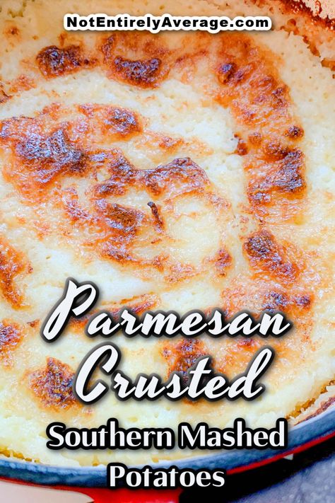 Southern Mashed Potatoes Recipe with A Parmesan Crust Southern Mashed Potatoes Recipe, Southern Mashed Potatoes, Parmesan Crusted Potatoes, Parmesan Mashed Potatoes, Baked Mashed Potatoes, Beef Tenderloin Roast, Whipped Potatoes, Southern Recipe, Tenderloin Roast