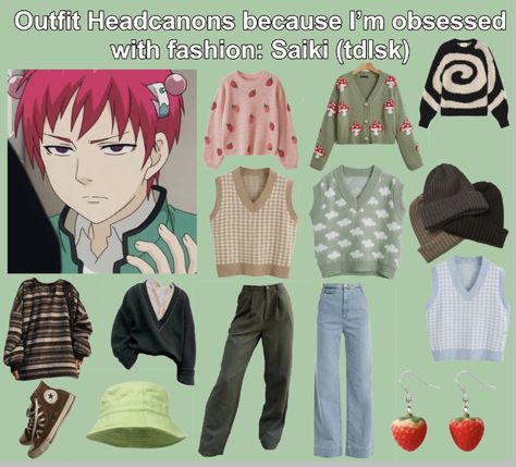 Saiki K Casual Clothes, Saiki Kusuo Outfit Ideas, Saiki Inspired Outfits, Saiki K Inspired Outfits, Saiki Kusuo Outfit, Saiki K Outfits, Saiki K Oc, Saiki Cosplay, Saiki K Cosplay