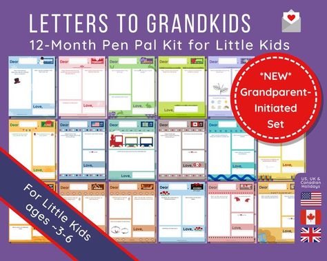 Excited to share the latest addition to my #etsy shop: Pen Pal Stationery Kit for Grandparents and Grandkids. Send love to your long-distance grandchildren with this fun and easy printable pen pal set. https://etsy.me/3FZkukZ #letterwritingkit #penpal #snailmail Pen Pal Jt Geissinger, Pen Pal Letters To Grandkids, Coupon Book For Grandparents, Letter Template For Kids, Pen Pal Kit, Pen Pal, Pen Pal Letters, Canada Day, Kids Parenting