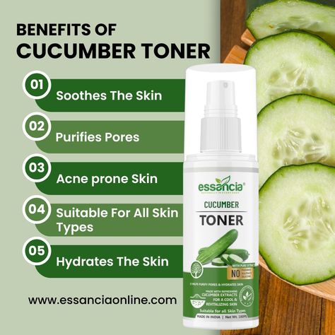 💥Have you tried ? Cucumber Toner - Refreshing Hydration & Pore-Purifying 🥰 HOW TO USE 🌺 🍀 After Cleansing your Face, Apply a Small amount of Toner on a Cotton Pad or your Palm 🍀 Gently Pat the Toner onto your Face & Neck, Avoiding the Eye Area 🍀 Allow it to Dry Completely 🍀 Follow up with your Regular Skincare Routine 🍀 For Best Results, Use Twice a Day, in the Morning & At Night 🌼 BENEFITS 🌼 🌿 Soothes & Hydrates The Skin With Natural Cucumber Extracts 🌿 Purifies Pores & Restores Skin'S Natur... Cucumber Toner, Skincare Morning, Cucumber Benefits, Skin Toner, Have You Tried, Eye Area, Cotton Pads, Acne Prone Skin, You Tried