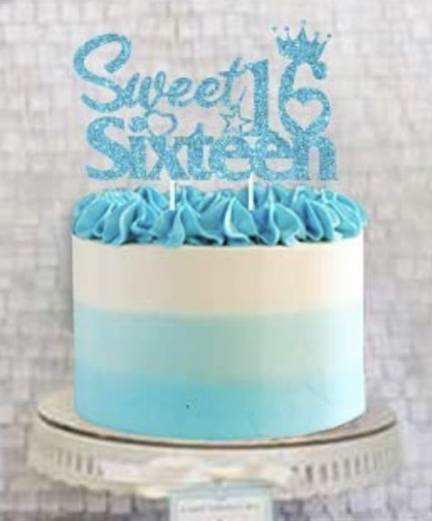 Sweet 16 Cakes Blue, Birthday Cake Light Blue, Light Blue Birthday Cake, Birthday Cake 16 Sweet Sixteen, Sweet 16 Cakes Blue And Silver, Birthday Cake Sweet 16, Blue Round Birthday Cake, Blue And White Sweet 16 Cake, Pale Blue Birthday Cake