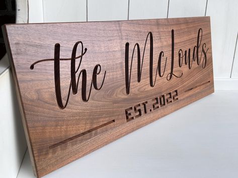 🔥 𝗡𝗘𝗪: 𝗢𝗨𝗧𝗗𝗢𝗢𝗥 𝗪𝗢𝗢𝗗 𝗦𝗜𝗚𝗡𝗦! 🔥 Our outdoor wood signs are crafted from premium South American Mahogany, making them 100% rot-resistant and ensuring long-lasting durability and great for indoor display as well. 𝗢𝗿𝗱𝗲𝗿𝗶𝗻𝗴 & 𝗗𝗲𝗹𝗶𝘃𝗲𝗿𝘆: ⬧ Delivery dates provided at checkout. ⬧ Contact us with questions or requests before purchasing. ⬧ Personalized Wood Signs: Use dropdown menus to select size and choose wood type (Indoor or Outdoor/Indoor South American Mahogany).  ⬧ Request a digital proof as part of your order. ⬧ If the proof is not approved within 24hr, we will move forward with production based on the proof provided. 𝗞𝗲𝘆 𝗙𝗲𝗮𝘁𝘂𝗿𝗲𝘀: ⬧ Versatile Decor: Perfect for housewarming wood decor, rustic wedding signs, man cave wood art, she shed decor, and Etched Wood Signs, Cottage Signs Wooden, Cnc Router Projects Ideas, Outdoor Wood Signs, Laser Signs, She Shed Decor, Wooden Family Signs, Outdoors Ideas, Cnc Router Projects