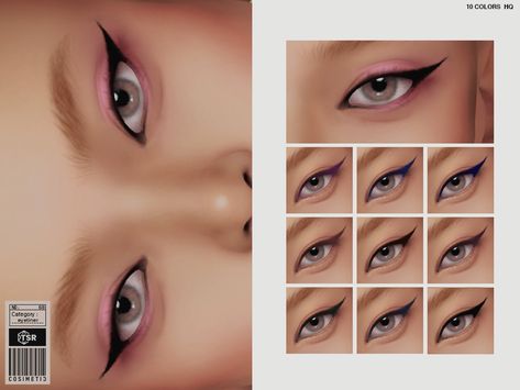 The Sims Resource - Eyeliner | N68 Sims Cc Makeup Eyeliner, Sims4 Eyeliner Cc, Sims Face Details, Sims 4 Mod Makeup, Makeup Mods Sims 4, Sims 4 Eye Makeup Cc, Sims 4 Cc Face Makeup, The Sims 4 Eyeliner Cc, Ts4 Eyeliner Cc