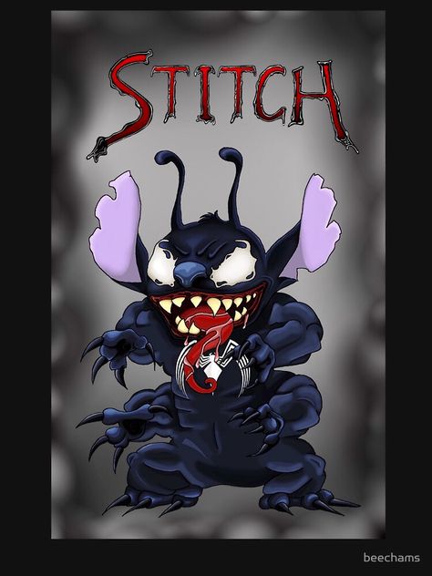 Venom Stitch Venom Stitch, Stitch Horror, Gem Painting, Toothless And Stitch, Stitch Tattoo, Diamond Art Kits, Lilo And Stitch Drawings, Cute Disney Drawings, Stitch Drawing