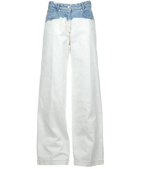 SS 2011 Dries van Noten Runway Wide Leg Denim Pants - Dries van Noten | La Doyenne Denim Trousers Women, White Wide Leg Jeans, Dye Jeans, Denim Inspiration, Zipper Jeans, Jeans Wide, Denim Trends, Jeans White, Dip Dye