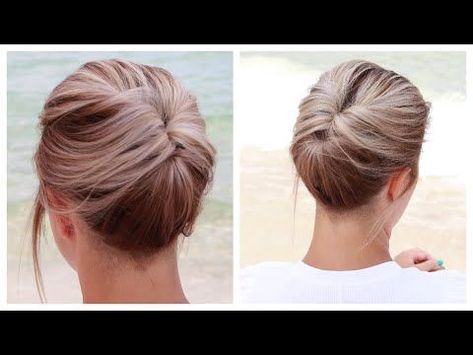 Pin on body French Rolls, Hairstyles Buns, Summer Hair Styles, Short To Medium Hair, Another Braid, Short Hair Updo Tutorial, Easy Hair Updos, Medium Short Hair, Long Hair Updo