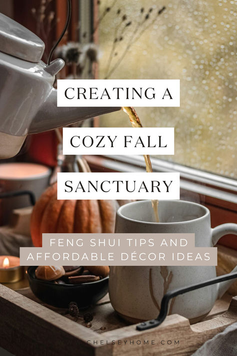 Creating a Cozy Fall Sanctuary by Chelsey Home | Holistic Interior Designer Creating Dream Spaces Online. Creating a cozy fall sanctuary is all about embracing warm textures, autumnal colors, and simple decor ideas that bring the spirit of the season indoors. Learn how to transform your space into a perfect autumn retreat with these tips. Explore More. cozy fall decor, autumn home ideas, fall sanctuary, warm textures for fall, seasonal decorating, autumn retreat, cozy home tips Hygge Fall, Calm Living Room, Simple Decor Ideas, Calming Interiors, Relaxing Living Room, Autumn Interior, Calming Spaces, Cozy Fall Decor, Cosy Living Room