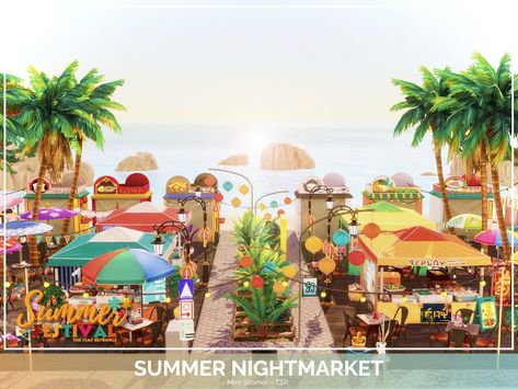 The Sims Resource - Summer night market - No CC Sims 4 Sulani, Sims 4 Restaurant, The Sims 4 Lots, Sims 4 Cheats, San Myshuno, The Sims 4 Packs, Sims 4 Cc Furniture, Sims 1, Sims 4 Build