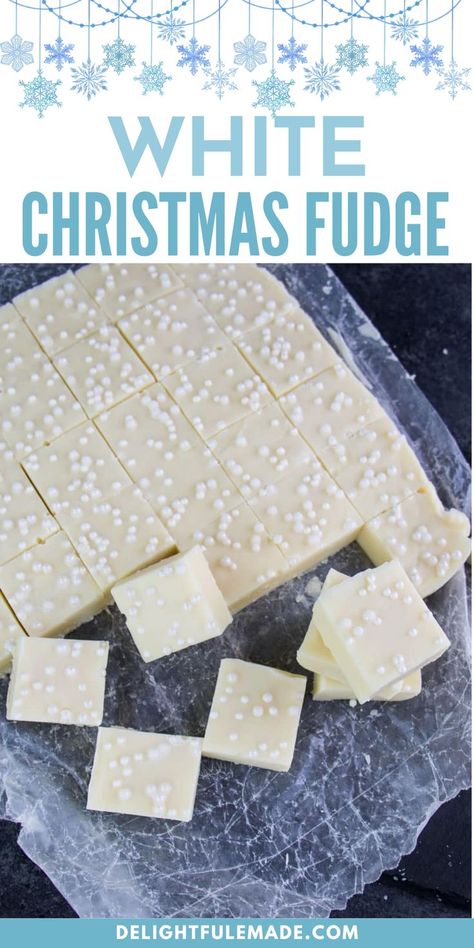 This White Christmas Fudge is a simple, sweet treat perfect for holiday gatherings. Made with white chocolate chips, sweetened condensed milk, and a touch of vanilla extract, it’s easy to prepare and hard to resist. Add festive sprinkles for an extra touch of holiday cheer. A smooth and creamy fudge that’s perfect for sharing or gifting. White Choc Fudge Recipe, Candy With Sweetened Condensed Milk, White Fudge Recipe Easy, White Fudge Recipes, Easy Vanilla Fudge Recipe, Fudge Recipes Easy Condensed Milk, Easy Vanilla Fudge, Fudge Recipe Condensed Milk, Vanilla Fudge Recipe