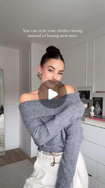 Lara Rúnarsson on Instagram: "Cardigan Off Shoulder Hack ✨ do you like it?" Off Shoulder Hacks, Sweater Wrapped Around Shoulders, Sweater Hacks, Shoulder Cardigan, Classic Interior Design, Do You Like It, Classic Interior, Business Casual, Off The Shoulder