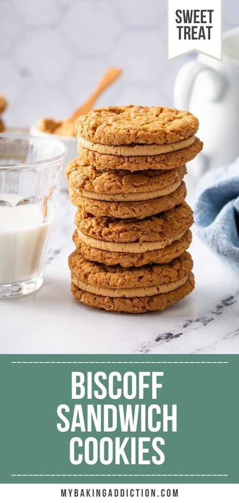 Biscoff Oatmeal Cookies, Homemade Biscoff Cookies, Cookie Butter Filling, Sandwich Cookie, Biscoff Sandwich Cookies, Cookie Butter Cookies, Biscoff Cookie Butter Recipes, Cookie Butter Recipes, Biscoff Whoopie Pies