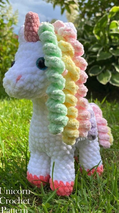 Crochet pattern plush unicorn. Amigurumi pattern crochet unicorn. Crochet unicorn toy for kids. Stuffed animals toys. #crochetideas #knittingideas #crochet Crochet Practice, Unicorn Toys For Kids, Crochet Otter, Random Crochet, Crochet Unicorn Pattern Free, Sewing Blankets, Amigurumi Unicorn, Crochet Unicorn Pattern, Unicorn Crochet