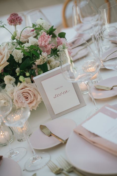 We are in love with these pink details at this Twin Oaks Golf Course wedding. One of our favorite San Diego wedding venues! It featured custom pink table numbers by Studio Restore, pink plates from Catalog Atelier, pink napkins from BBJ La Tavola and beautiful pink florals frrom Angelical Flowers. Photo by Ria Georgia Studio Restore, Pink Table Numbers, Pink Spring Wedding, San Diego Wedding Venues, Pink Plates, Pink Napkins, Golf Course Wedding, Flowers Photo, Pink Details