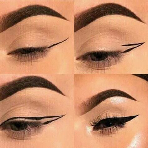 Maquillage Pin Up, Asian Makeup Tutorials, Membentuk Alis, Korean Makeup Tips, Winged Eyeliner Tutorial, Makeup Korean, Gyaru Makeup, Face Charts, Simple Makeup Tips