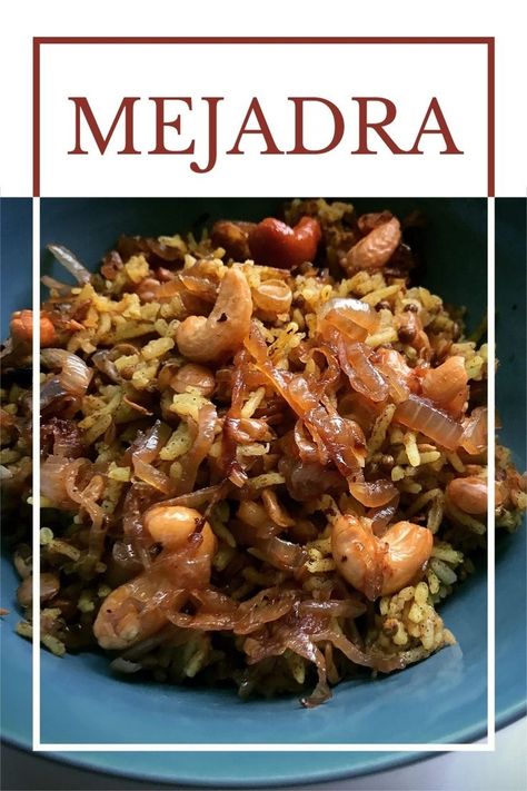 Rice with cashews, onions, and spices. #rice #vegan #majadra Majadra Recipe, Rice With Cashews, Middle Eastern Rice, Cashew Recipes, Indian Rice, Middle Eastern Dishes, Rice Dish, Garden Life, Rice Grain