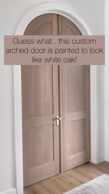 Light Stained Front Door, Oak French Doors Interior, Wood Color Trim, White Washed Front Door, Stain White Doors To Look Like Wood, Light Wood Door Exterior, Painted Door To Look Like Wood, Interior Door Wood Stain, White Washed Doors