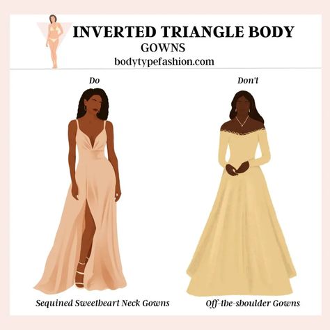 Inverted Triangle Body Shape Outfits, Triangle Body Shape Fashion, Inverted Triangle Fashion, Triangle Body Shape Outfits, Inverted Triangle Outfits, Fashion Terminology, Triangle Dress, Dress Body Type, Inverted Triangle Body Shape