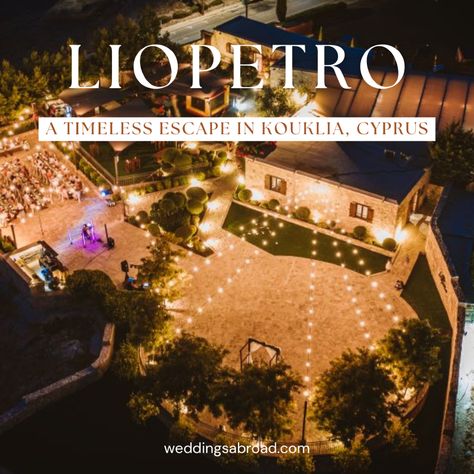 Bring your dream wedding to life at a stunning 16th-century estate near Paphos! 🌿💍

Surrounded by lush gardens and Mediterranean views, this historic gem blends rustic charm with modern elegance for your perfect day.



#LiopetroWeddings #CyprusWeddings Vow Renewal Ceremony, Rustic Wedding Venues, Wedding Abroad, Paphos, Ceremony Location, Wedding Destination, Wedding Professional, Lush Garden, Rustic Elegance