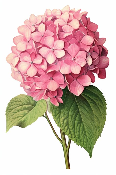 Hydrangea Clipart, Vintage Hydrangea, Watercolor Hydrangea, Beautiful Flower Drawings, Flower Drawings, Graphics Fairy, Pink Hydrangea, Watercolor Flower Art, 수채화 그림