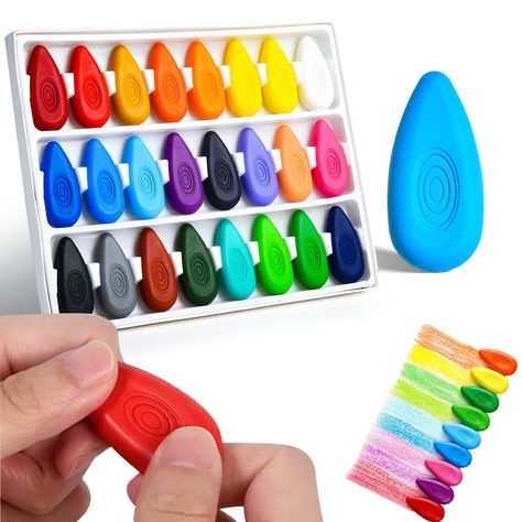 PRICES MAY VARY. 【24 Colors Crayons for Kids - Inspired】Unleash your child's creativity with our vibrant 24-color chunky crayons, designed to evoke the joy and colorfulness associated with the brand. 【Waterproof & Non-Stick Design Our crayons feature a unique waterproof and non-stick formula, ensuring that little hands stay clean during coloring sessions. No more messy fingers or sticky residue on surfaces, making cleanup a breeze. 【Mess-Free Coloring Fun】 Say goodbye to the frustration of cleaning up graffiti stains! With our crayons, any accidental marks on clothing can be effortlessly removed with soap, preserving your child's clothing and your sanity. 【Perfect for Toddler Hands】 Crafted with chunky grips, these crayons are specifically designed for small hands, providing a comfortable Tummy Time Sensory, Toddler Crayons, Jumbo Crayons, Art School Supplies, Baby Bug, Broken Crayons, Crayon Set, Crayon Box, Color Crayons