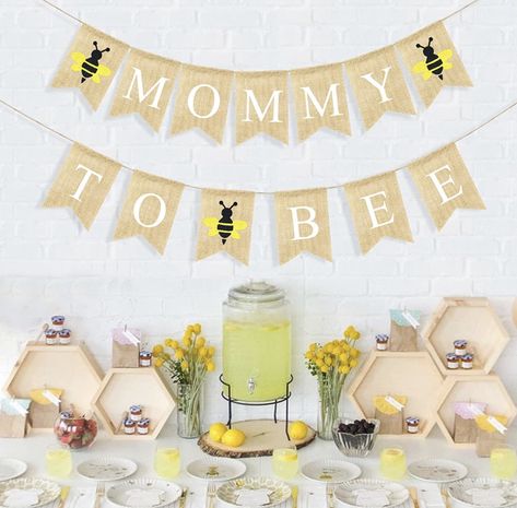 Bee Baby Shower Decoration, Black Bumble Bee, Welcome Baby Party, Bee Banners, Bee Gender Reveal, Bee Sign, Mommy To Bee, Bee Baby Shower Theme, Bee Baby Shower