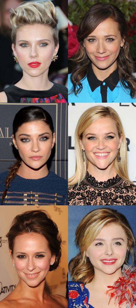 Celebrity examples of the inverted triangle face shape. Heart Face Shape Celebrities, V Triangle Face Shape Hairstyles, V Triangle Face, Inverted Triangle Face Shape, Makeup Theory, Triangle Face Shape, Round Face Celebrities, Pear Shaped Face, Theater Makeup