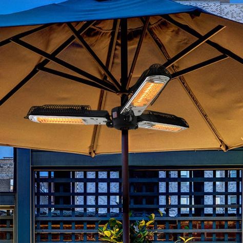 Electric Patio Parasol Umbrella Heater Propane Patio Heater, Outdoor Curtains For Patio, Parasol Umbrella, Radiant Heaters, Patio Heaters, Gas Heater, Infrared Heater, Outdoor Heaters, Backyard Porch