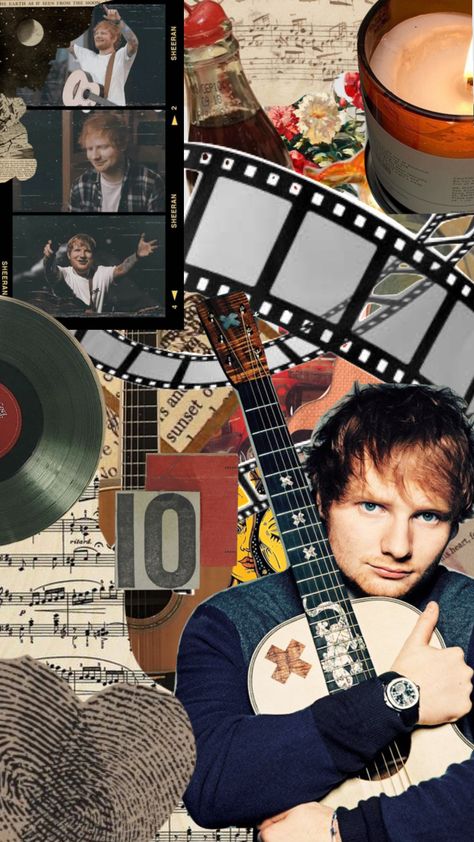 #edsheeran #collage #music #pop #aesthetic Ed Sheeran Collage, Ed Sheeran Aesthetic, Aesthetic Shuffles, Pop Aesthetic, Cap Cut, Music Decor, Gcse Art, Aesthetic Collage, Ed Sheeran